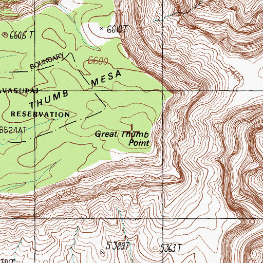 Topographic Map of Great Thumb Mesa, AZ