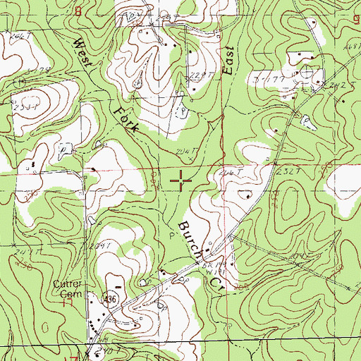 Topographic Map of East Fork Burch Creek, LA