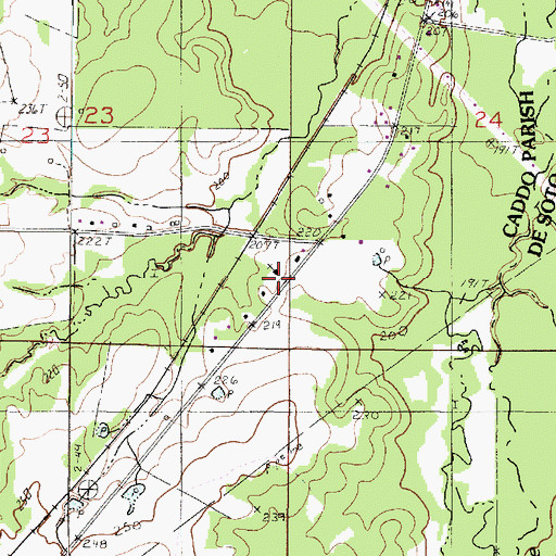 Topographic Map of East Mission Church, LA