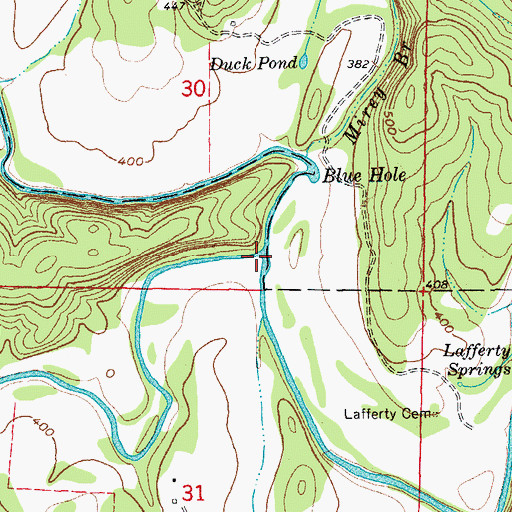 Topographic Map of Piney Fork, AR
