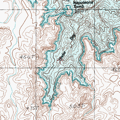 Topographic Map of Grebe Bay, AZ