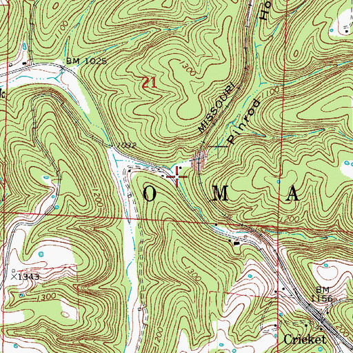 Topographic Map of Pinrod Hollow, AR