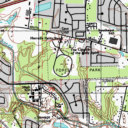 Topographic Map of Forest Park, LA