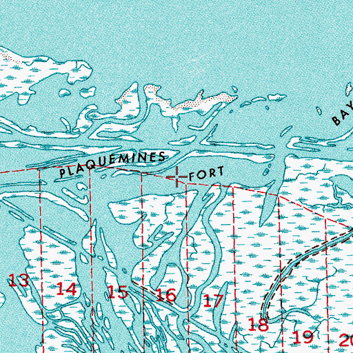 Topographic Map of Fort Bayou, LA