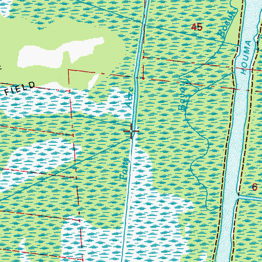 Topographic Map of Forty Acre Bayou, LA