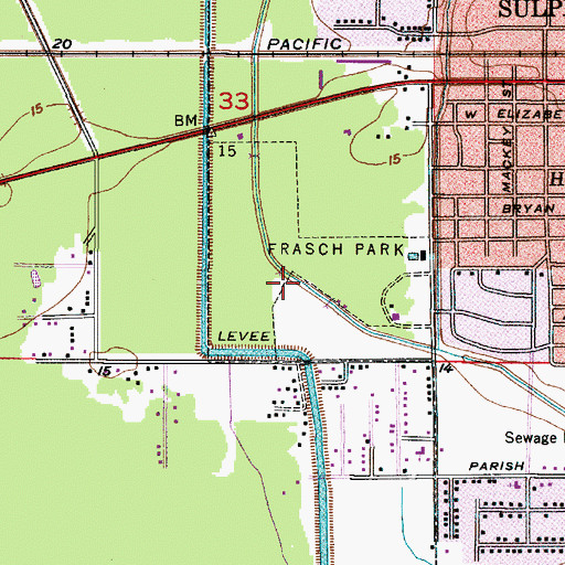 Topographic Map of Frasch Park, LA