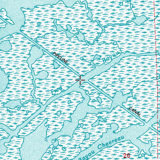 Topographic Map of Fred Bayou, LA