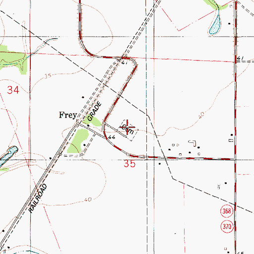 Topographic Map of Frey Cemetery, LA