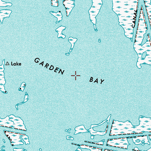 Topographic Map of Garden Bay, LA