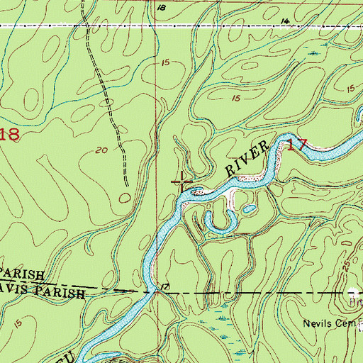 Topographic Map of Gilley Gully, LA