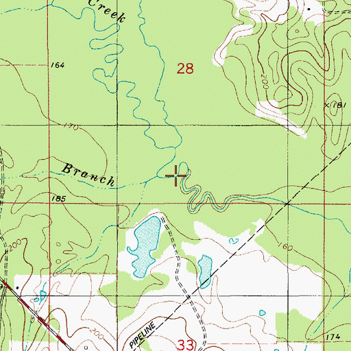 Topographic Map of Ginney Branch, LA