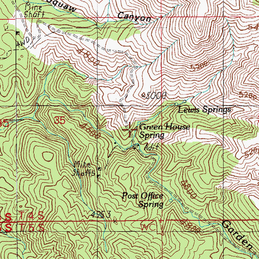 Topographic Map of Green House Spring, AZ
