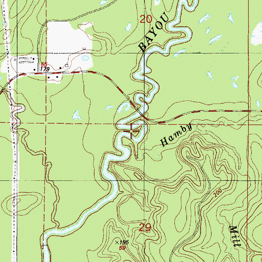 Topographic Map of Hamby Creek, LA