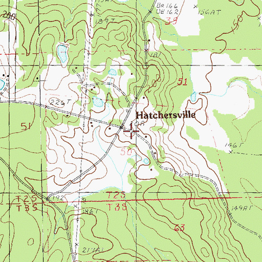 Topographic Map of Hatchersville, LA
