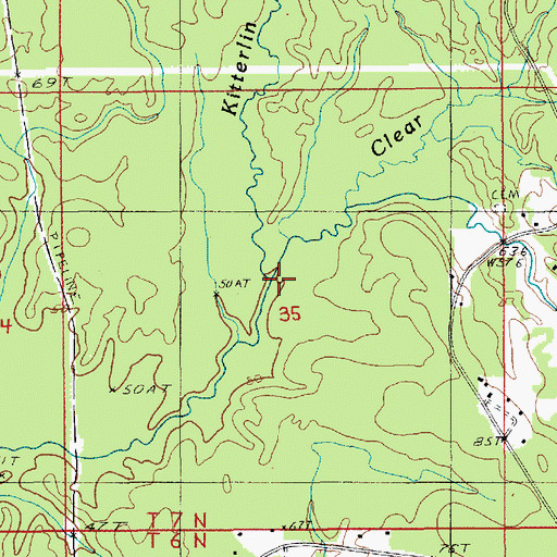 Topographic Map of Horsepen Creek, LA