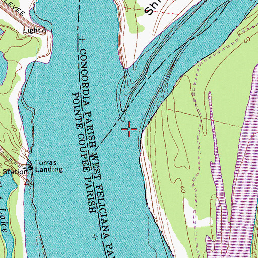 Topographic Map of Hunter Creek, LA