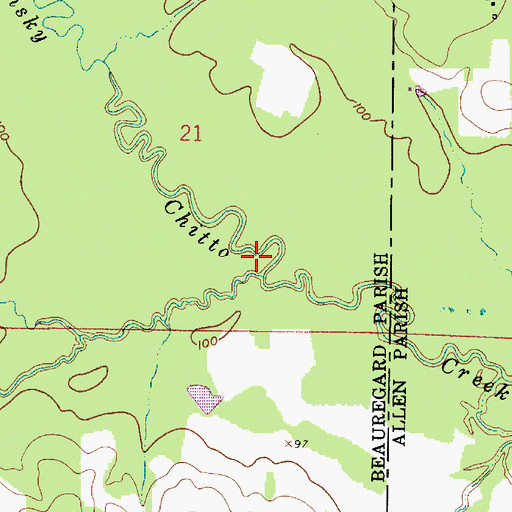 Topographic Map of Indian Branch, LA