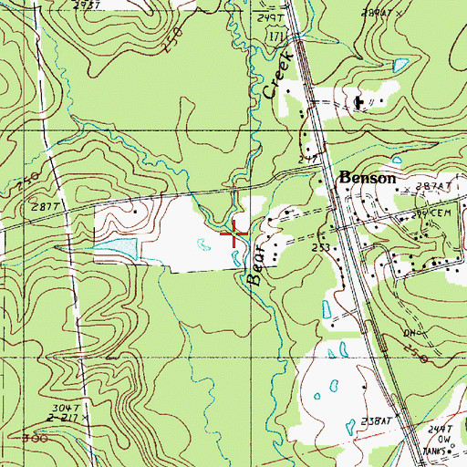 Topographic Map of Jack Creek, LA