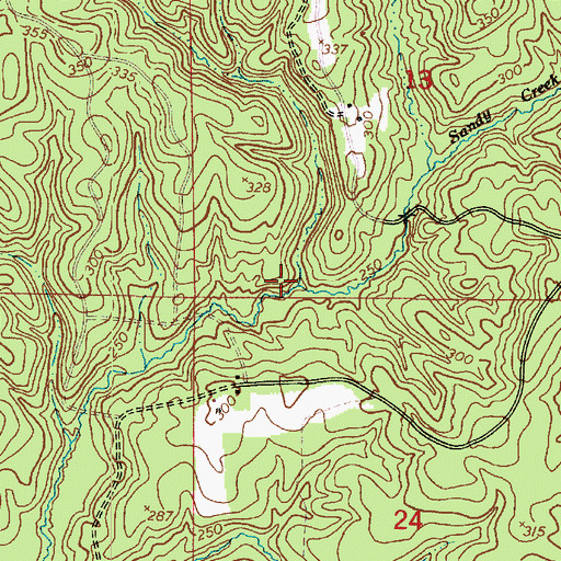 Topographic Map of Jackson Branch, LA