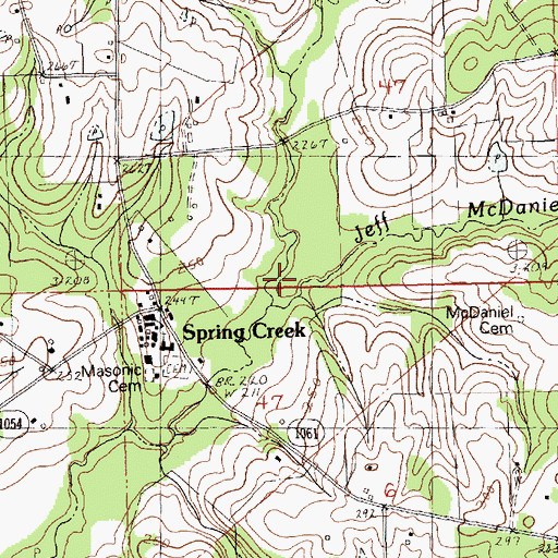 Topographic Map of Jeff McDaniel Branch, LA