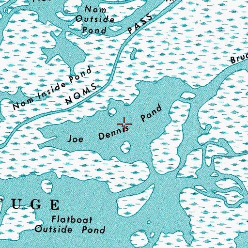 Topographic Map of Joe Dennis Pond, LA
