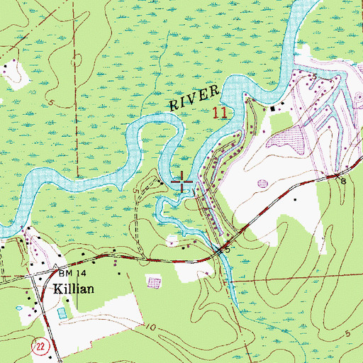 Topographic Map of Killian Bayou, LA