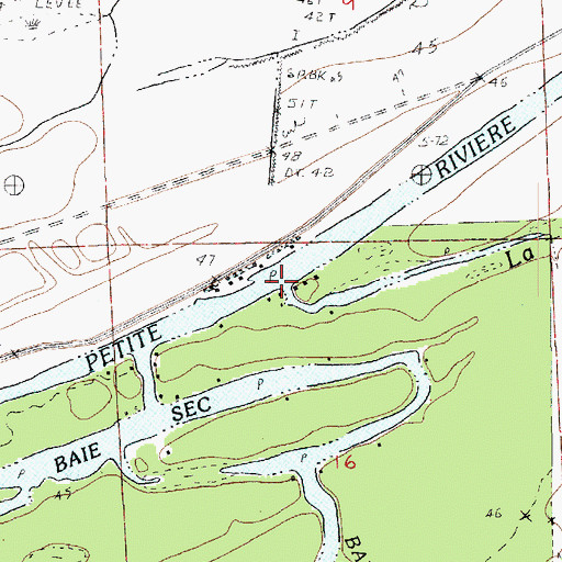 Topographic Map of La Coulee  Elphege, LA