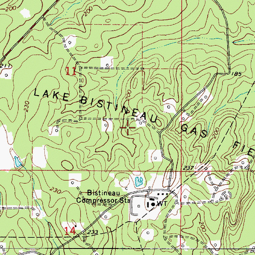 Topographic Map of Lake Bistineau Gas Field, LA