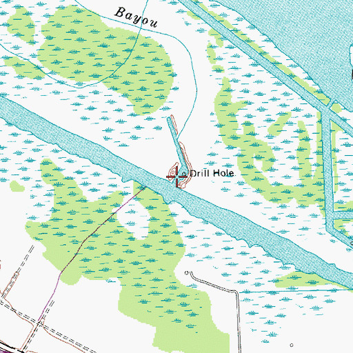 Topographic Map of Lake Long Bayou, LA