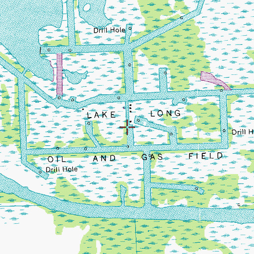 Topographic Map of Lake Long Oil and Gas Field, LA
