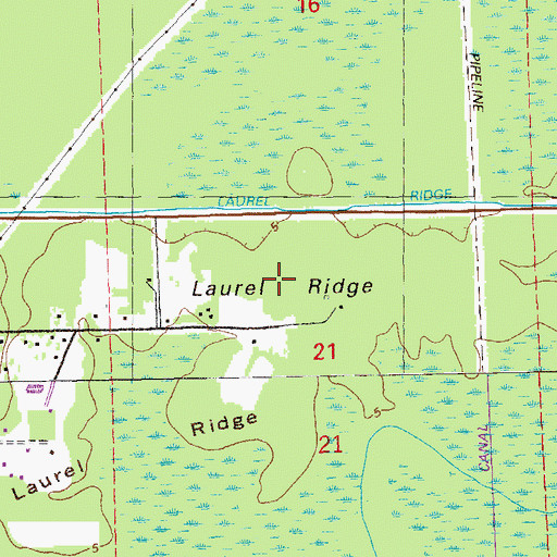 Topographic Map of Laurel Ridge, LA