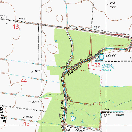 Topographic Map of Little Bayou Galion, LA