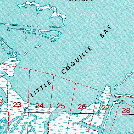 Topographic Map of Little Coquille Bay, LA