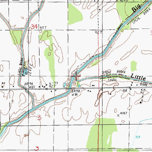 Topographic Map of Little Hurricane Creek, LA