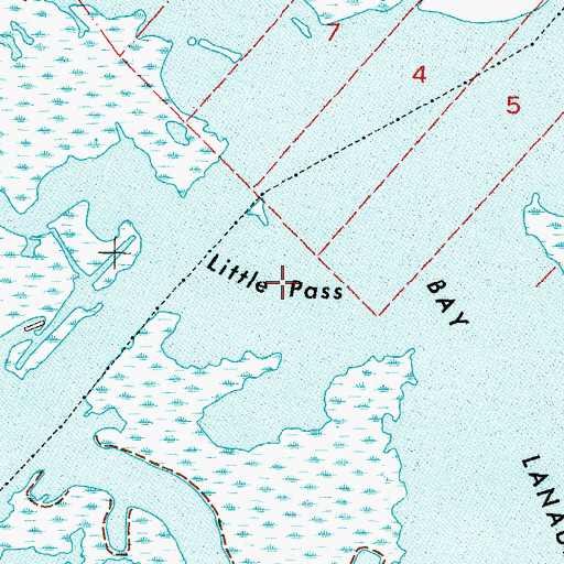 Topographic Map of Little Pass, LA