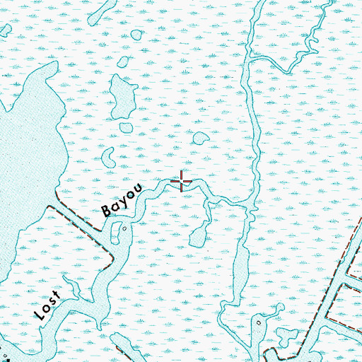 Topographic Map of Lost Bayou, LA
