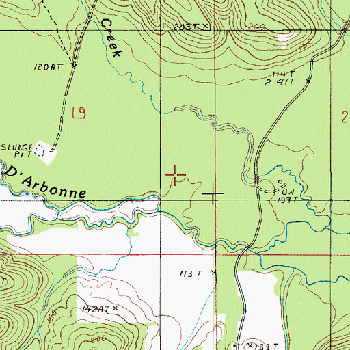 Topographic Map of Lynn Creek, LA