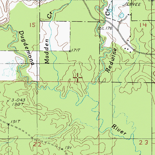 Topographic Map of Madden Creek, LA