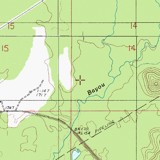 Topographic Map of Madden Mill Creek, LA