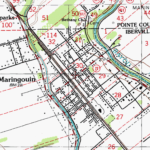 Topographic Map of Maringouin, LA