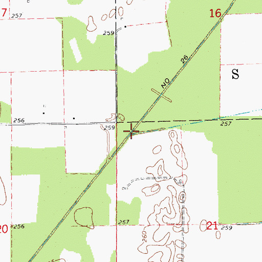 Topographic Map of Poplar Creek, AR
