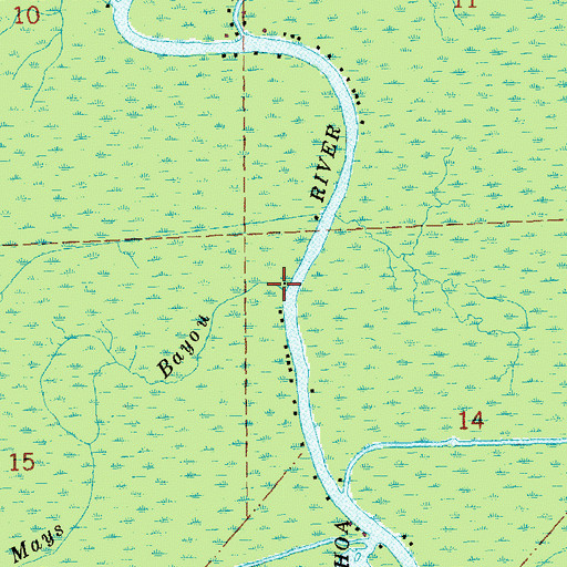 Topographic Map of Mays Bayou, LA