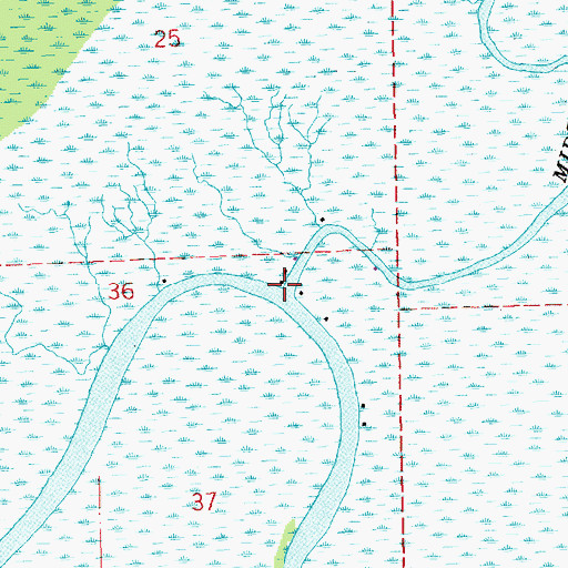 Topographic Map of Middle Bayou, LA