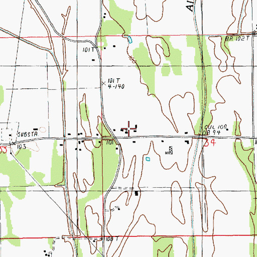 Topographic Map of Midway Church, LA