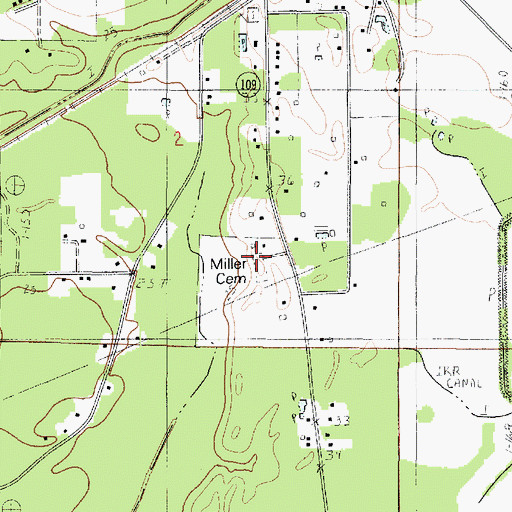 Topographic Map of Miller Cemetery, LA