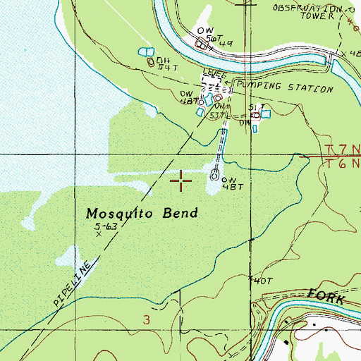 Topographic Map of Mosquito Bend, LA