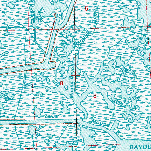 Topographic Map of Mound Bayou, LA