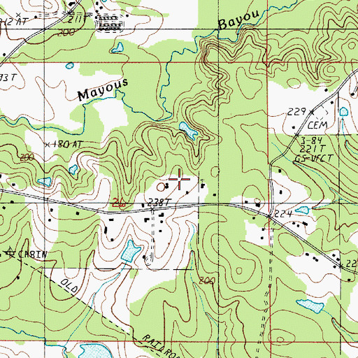 Topographic Map of Mount Carmel Church, LA