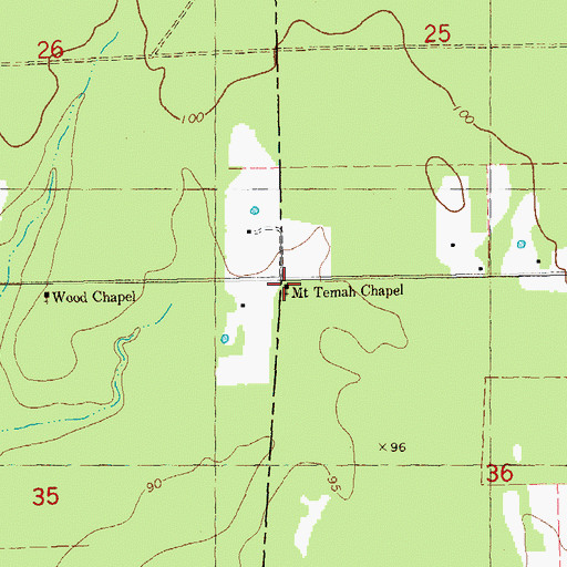 Topographic Map of Mount Temah Chapel, LA