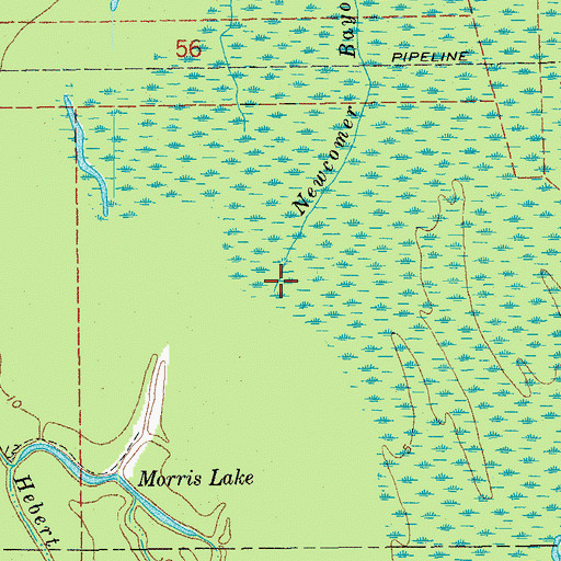 Topographic Map of Newcomer Bayou, LA